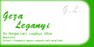geza leganyi business card